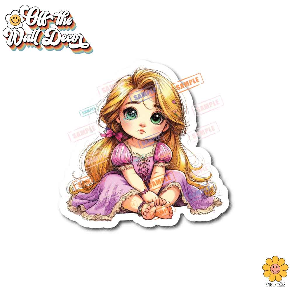 Little Princess and Fairy-tale Waterproof Sticker: Holographic or Glossy Laminate