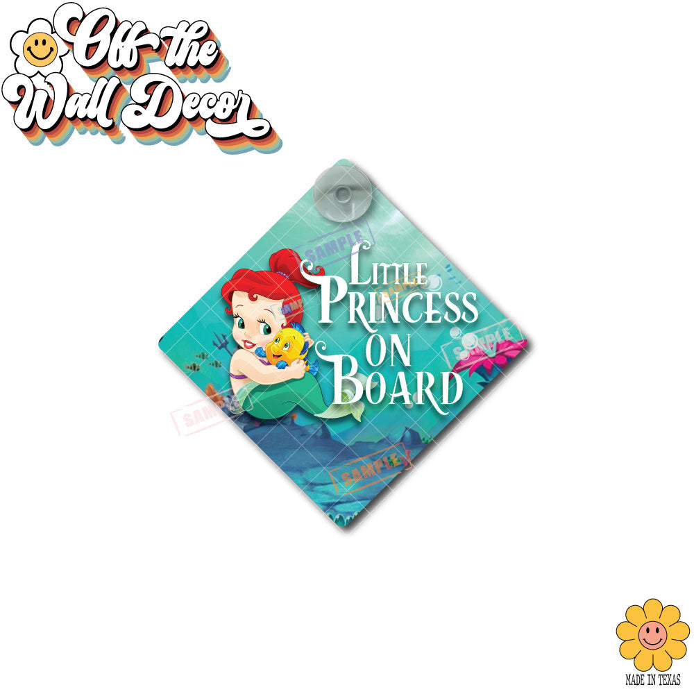 Little Mermaid Ariel | Baby on Board | Suction Cup Sign, Magnet OR Vinyl Decal Sticker