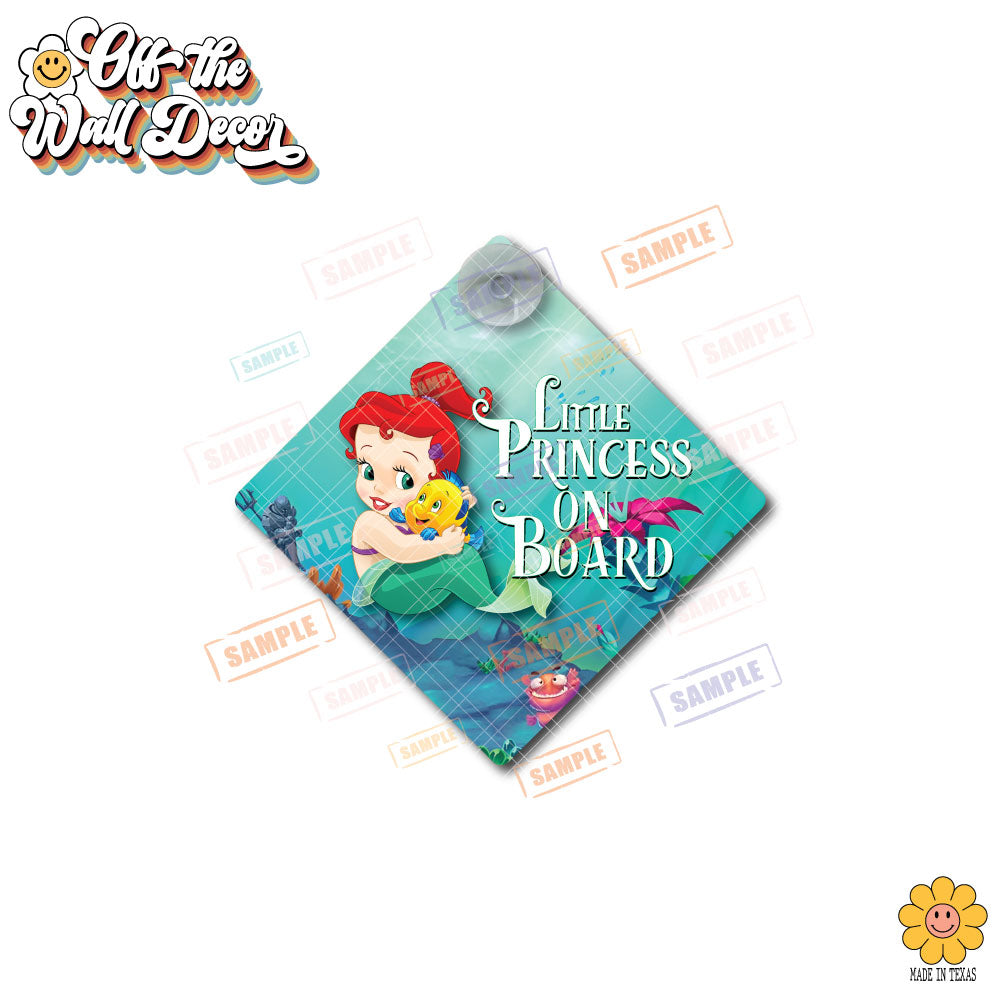 Little Mermaid Ariel | Baby on Board | Suction Cup Sign, Magnet OR Vinyl Decal Sticker