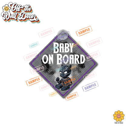 Little Black Panther | Baby on Board | Suction Cup Sign, Magnet OR Vinyl Decal Sticker