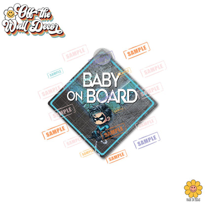 Little Nightwing | Baby on Board | Suction Cup Sign, Magnet OR Vinyl Decal Sticker