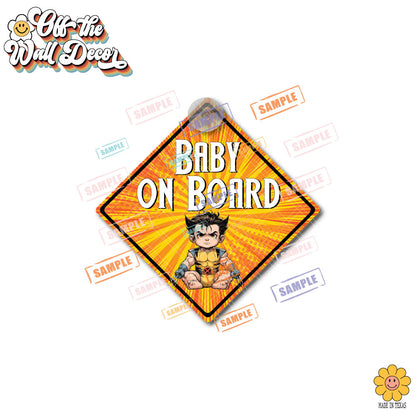 Little Wolverine | Baby on Board | Suction Cup Sign, Magnet OR Vinyl Decal Sticker