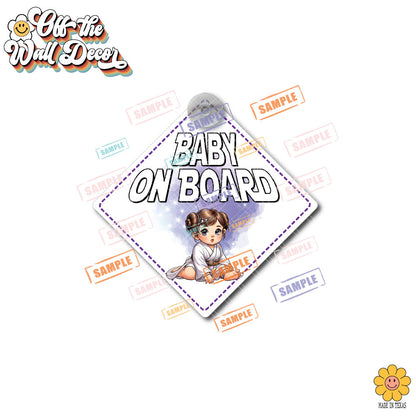 Baby Princess Leia | Baby on Board | Suction Cup Sign, Magnet OR Vinyl Decal Sticker