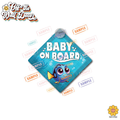Baby Surgeon Fish Dory | Baby on Board | Suction Cup Sign, Magnet OR Vinyl Decal Sticker