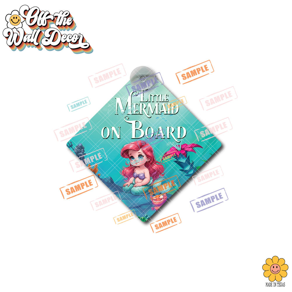 Little Mermaid Ariel | Baby on Board | Suction Cup Sign, Magnet OR Vinyl Decal Sticker