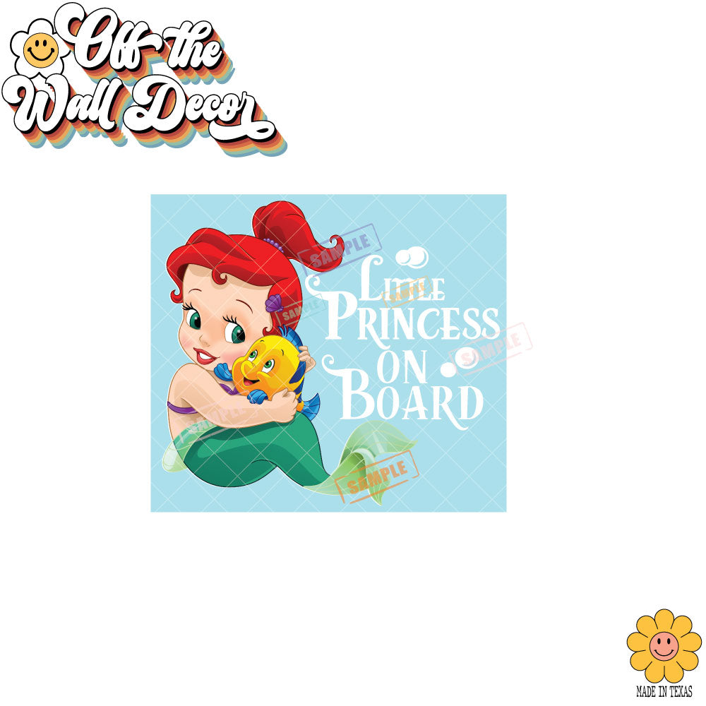 Little Mermaid Ariel | Baby on Board | Suction Cup Sign, Magnet OR Vinyl Decal Sticker