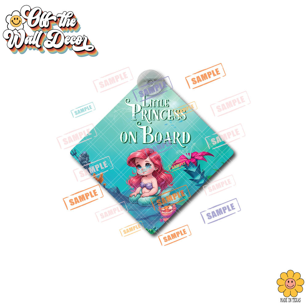 Little Mermaid Ariel | Baby on Board | Suction Cup Sign, Magnet OR Vinyl Decal Sticker