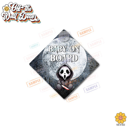 Baby Cloaked Horror | Baby on Board | Suction Cup Sign, Magnet OR Vinyl Decal Sticker