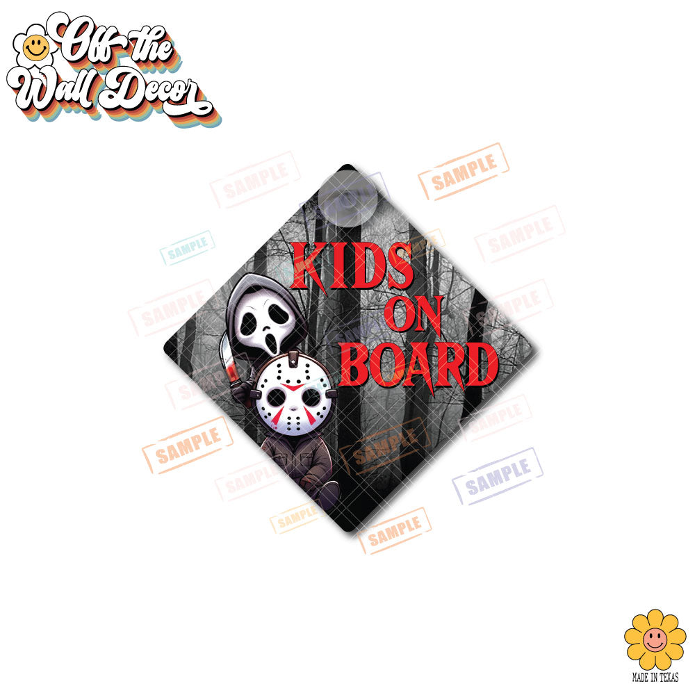 Baby Horror Characters | Kids on Board | Suction Cup Sign, Magnet OR Vinyl Decal Sticker
