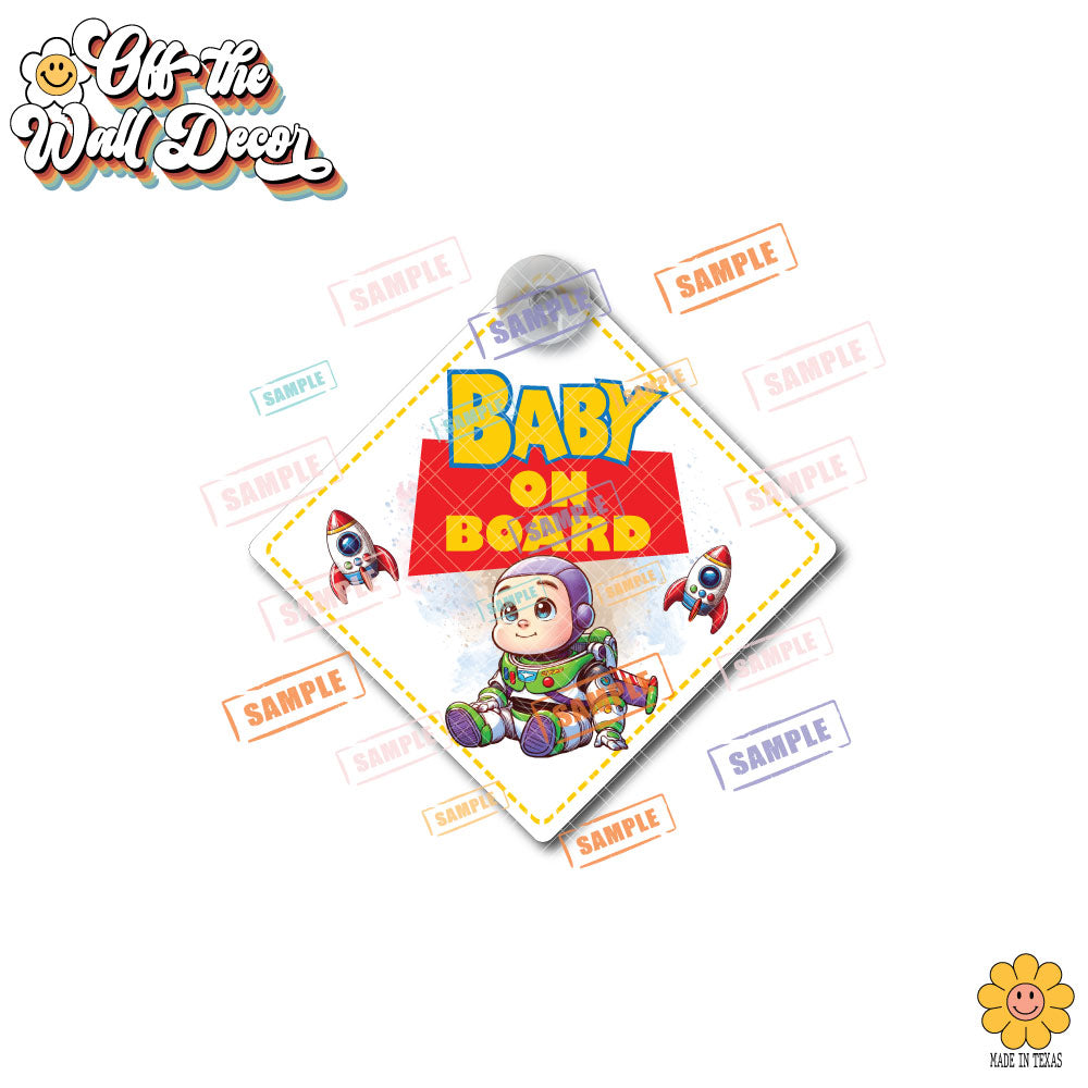 Baby Buzz Toy | Baby on Board | Suction Cup Sign, Magnet OR Vinyl Decal Sticker