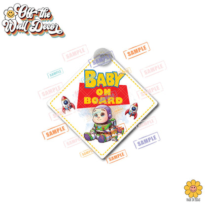 Baby Buzz Toy | Baby on Board | Suction Cup Sign, Magnet OR Vinyl Decal Sticker