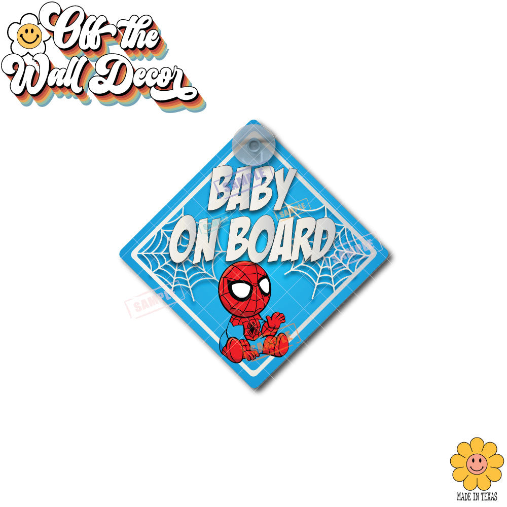 Hero Baby Spidey | Baby on Board | Suction Cup Sign, Magnet OR Vinyl Decal Sticker