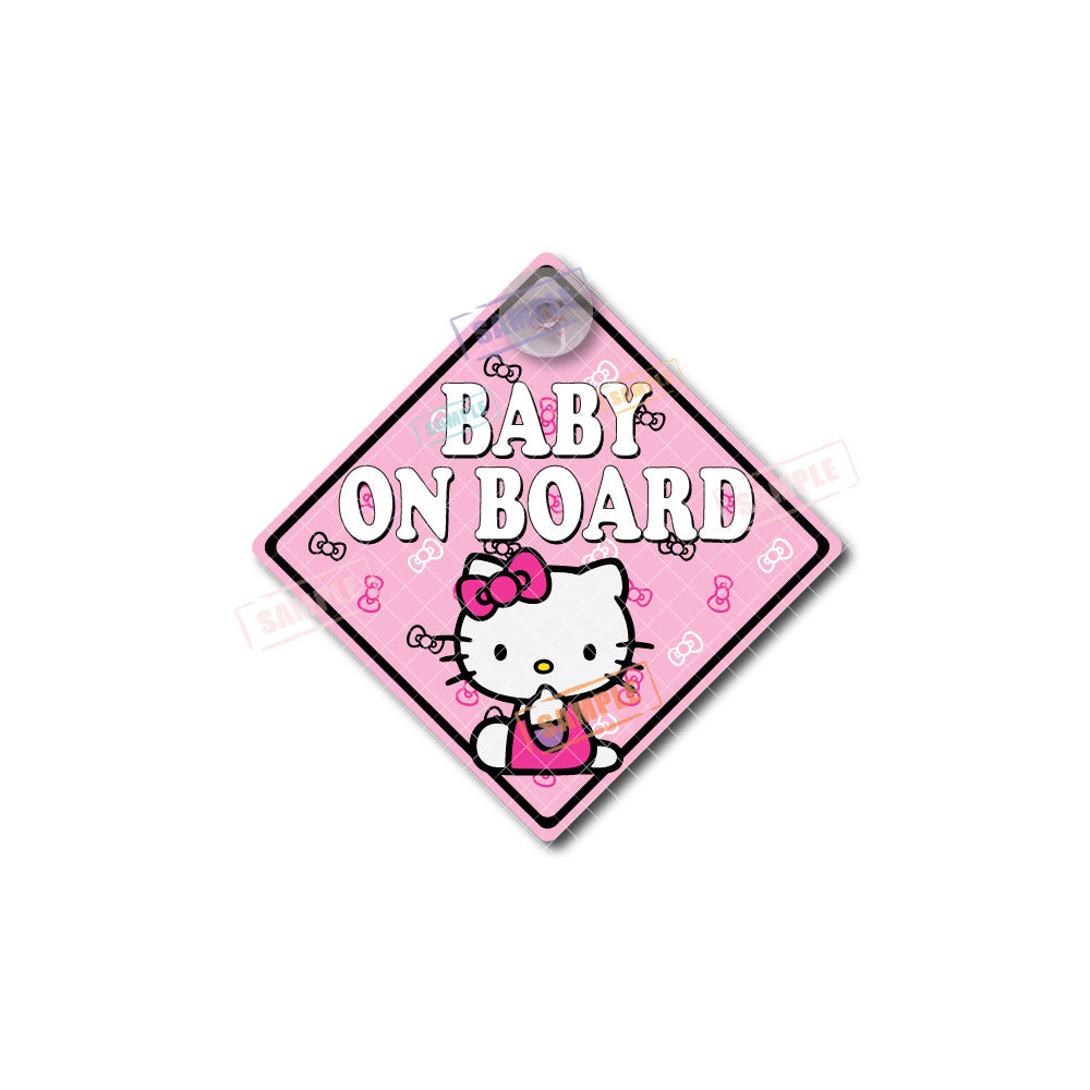 Hello Kitty | Baby on Board | Suction Cup Sign, Magnet OR Vinyl Decal Sticker