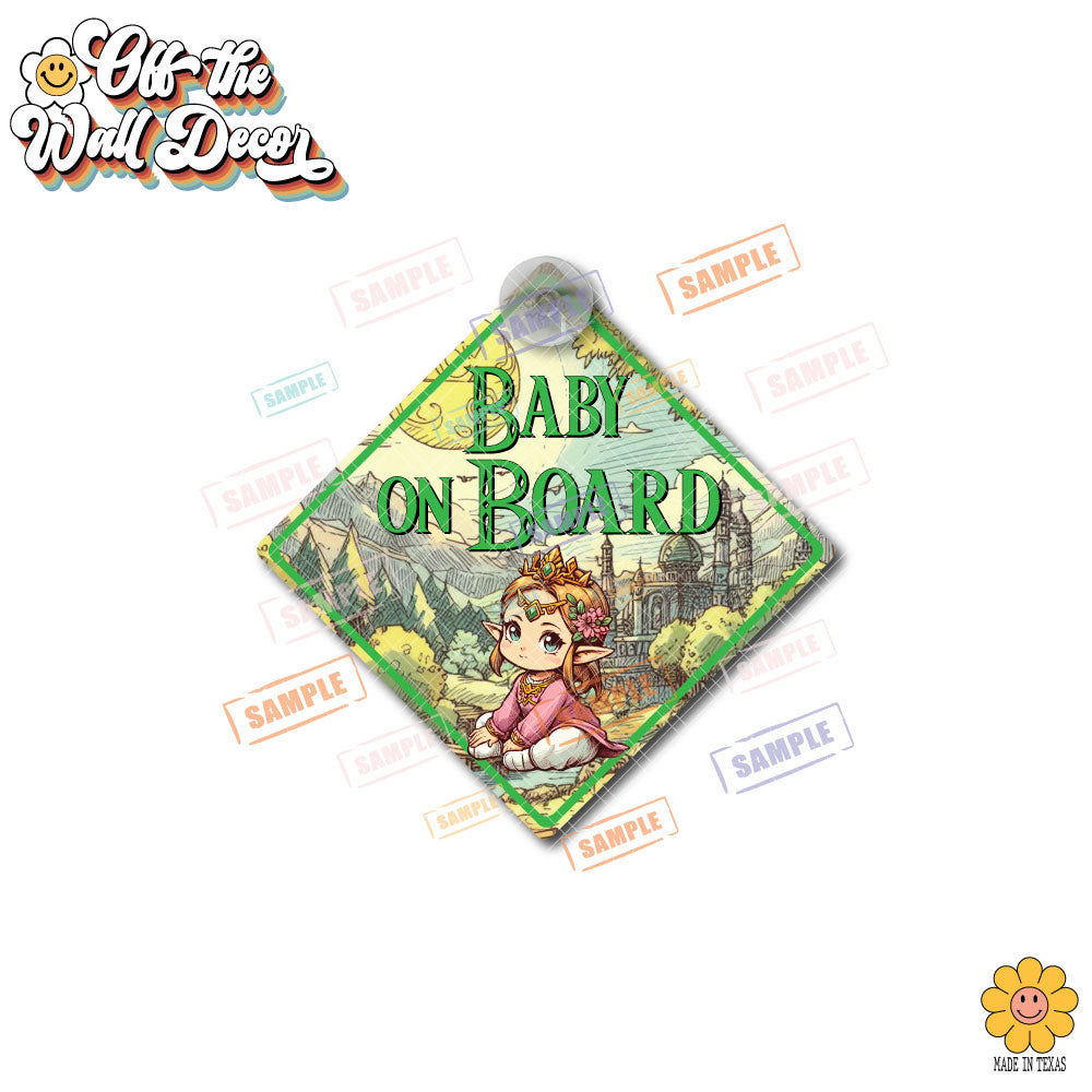Baby Zelda | Baby on Board | Suction Cup Sign, Magnet OR Vinyl Decal Sticker