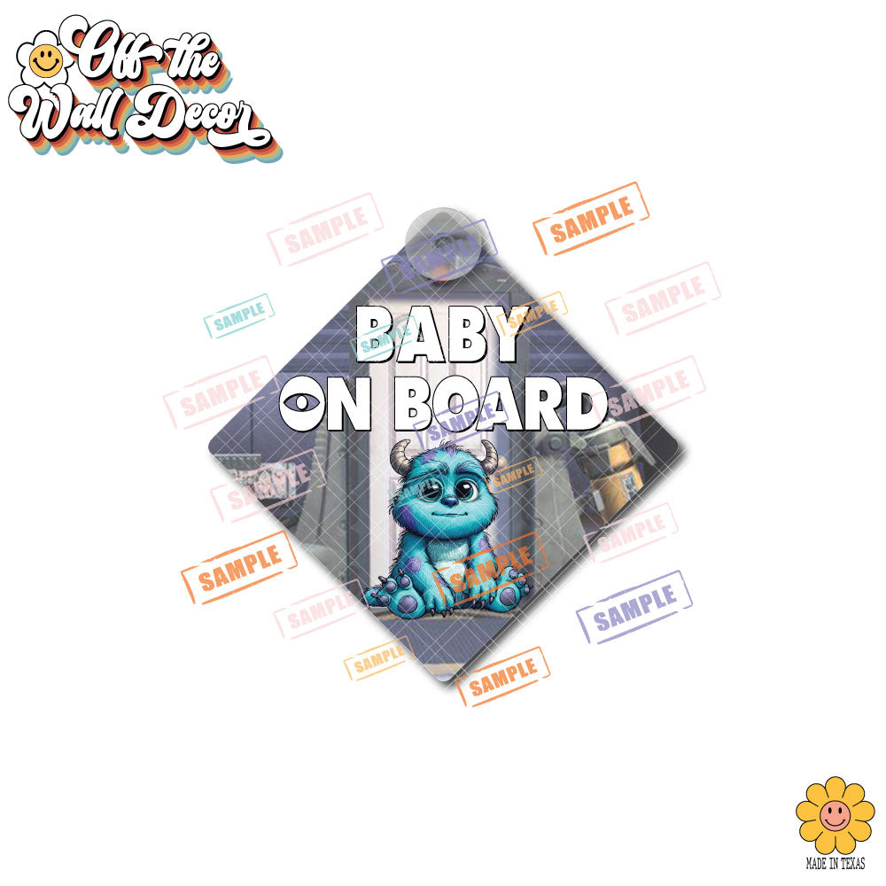 Baby Sully Monster | Baby on Board | Suction Cup Sign, Magnet OR Vinyl Decal Sticker