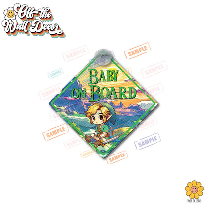 Link | Baby on Board | Suction Cup Sign, Magnet OR Vinyl Decal Sticker