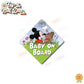 Baby Mickey with Teddy | Baby on Board | Suction Cup Sign, Magnet OR Vinyl Decal Sticker