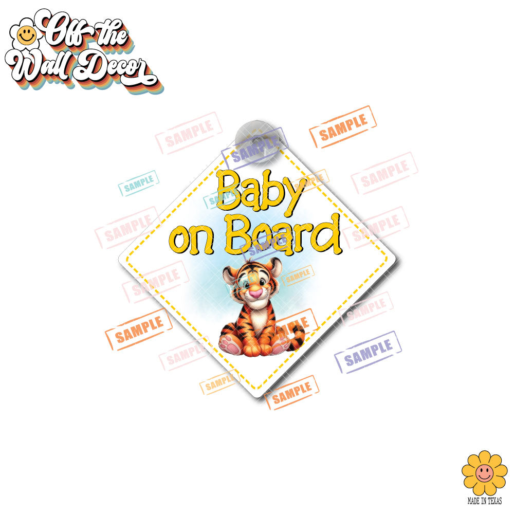Baby Tigger | Baby on Board | Suction Cup Sign, Magnet OR Vinyl Decal Sticker