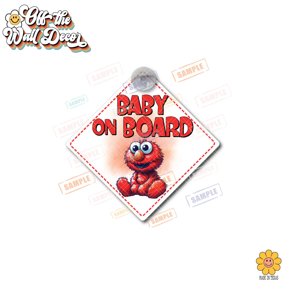 Baby Elmo | Baby on Board | Suction Cup Sign, Magnet OR Vinyl Decal Sticker