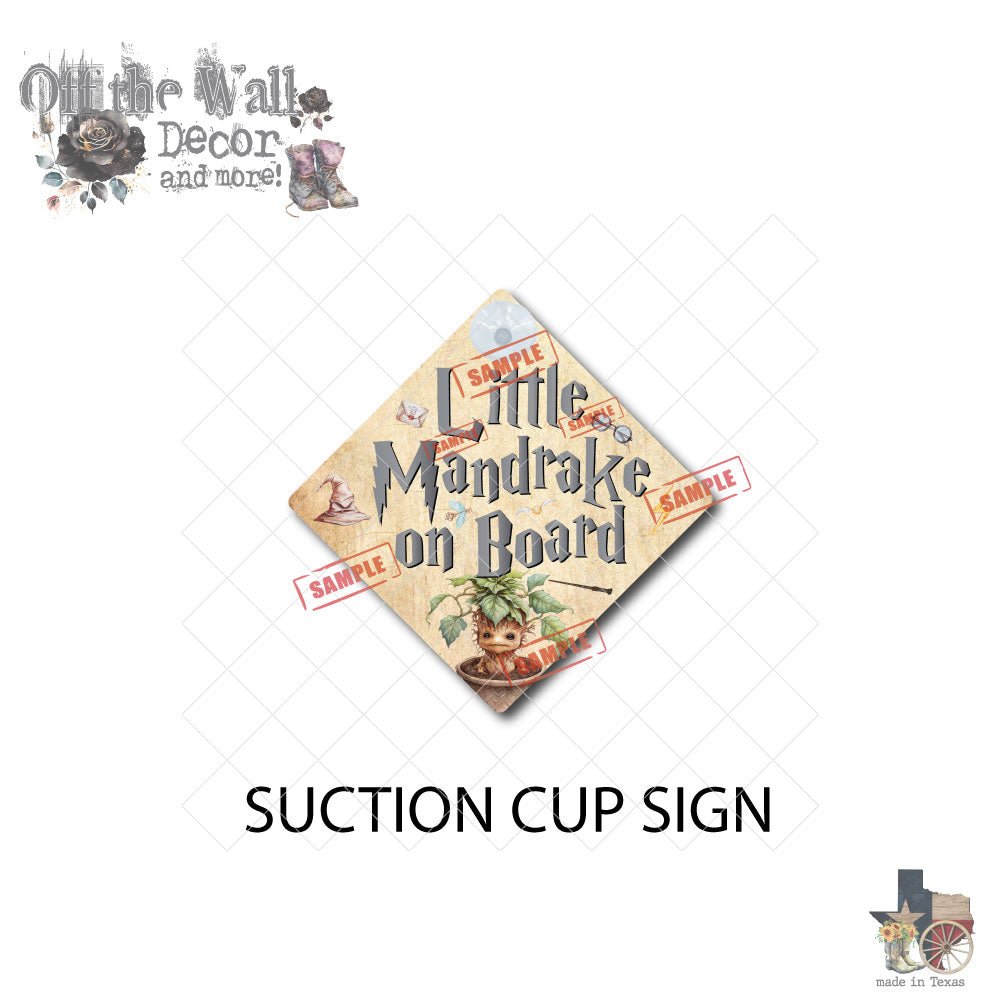 Little Mandrake on Board | Baby on Board | Suction Cup Sign, Magnet OR Vinyl Decal Sticker