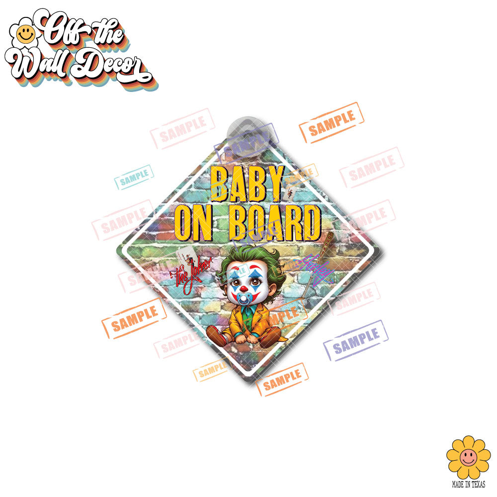 Baby Joker | Baby on Board | Suction Cup Sign, Magnet OR Vinyl Decal Sticker