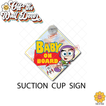 Baby Buzz Toy | Baby on Board | Suction Cup Sign, Magnet OR Vinyl Decal Sticker