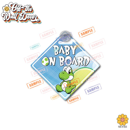 Baby Yoshi | Baby on Board | Suction Cup Sign, Magnet OR Vinyl Decal Sticker