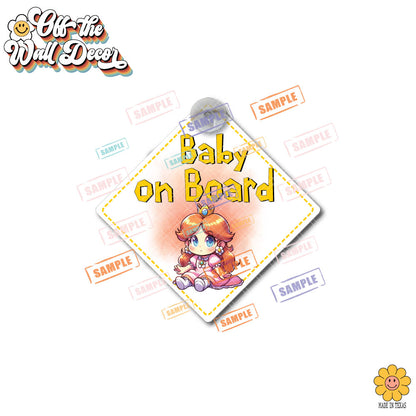 Baby Princess Daisy | Baby on Board | Suction Cup Sign, Magnet OR Vinyl Decal Sticker