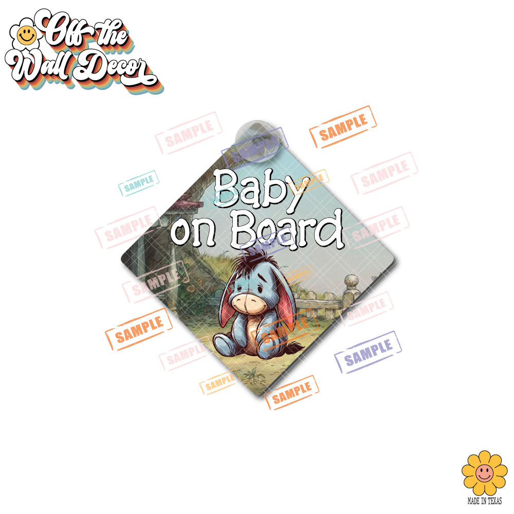 Baby Eeyore | Baby on Board | Suction Cup Sign, Magnet OR Vinyl Decal Sticker