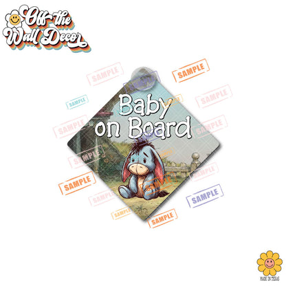 Baby Eeyore | Baby on Board | Suction Cup Sign, Magnet OR Vinyl Decal Sticker