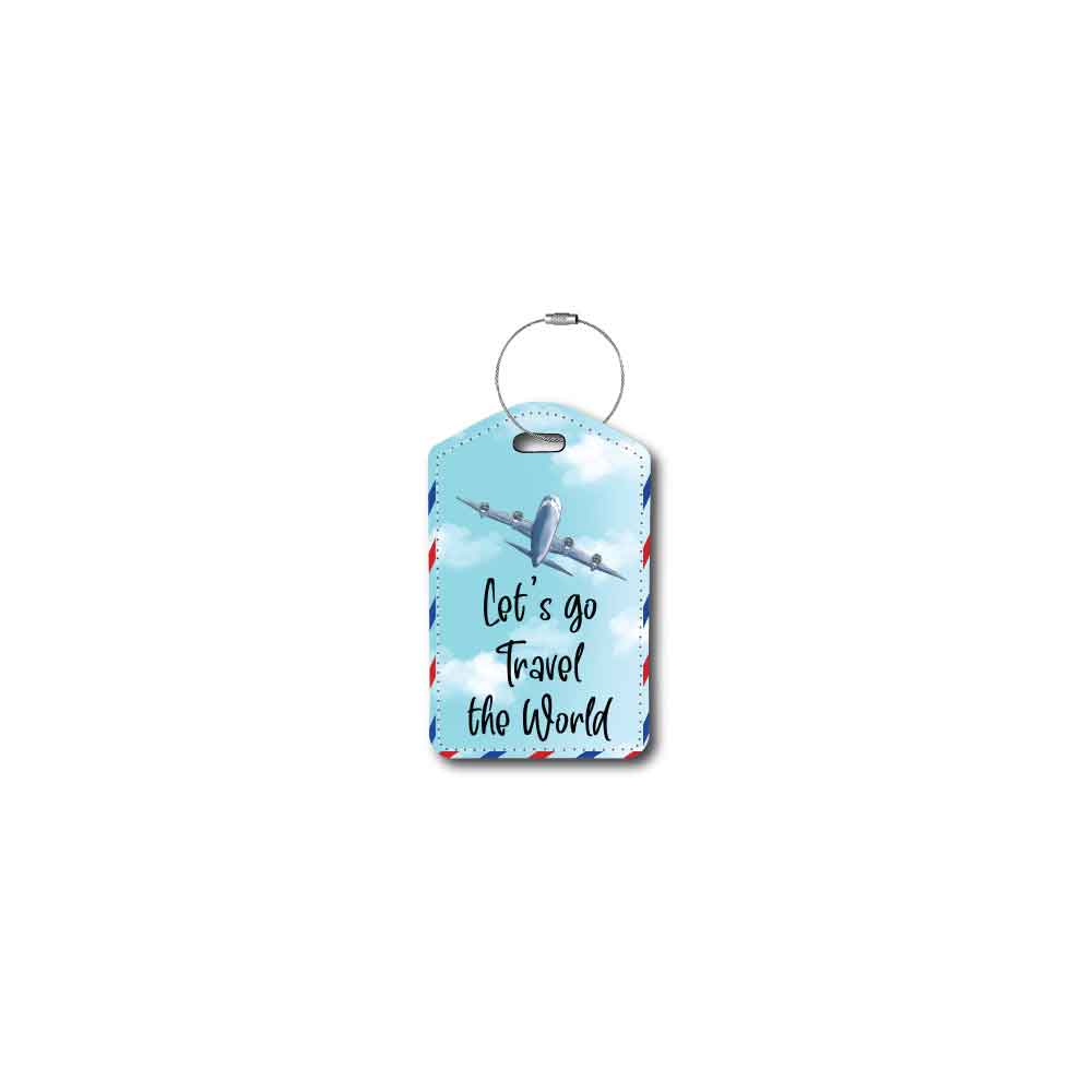Let's go Travel the World | Passport Holder & Luggage Tag