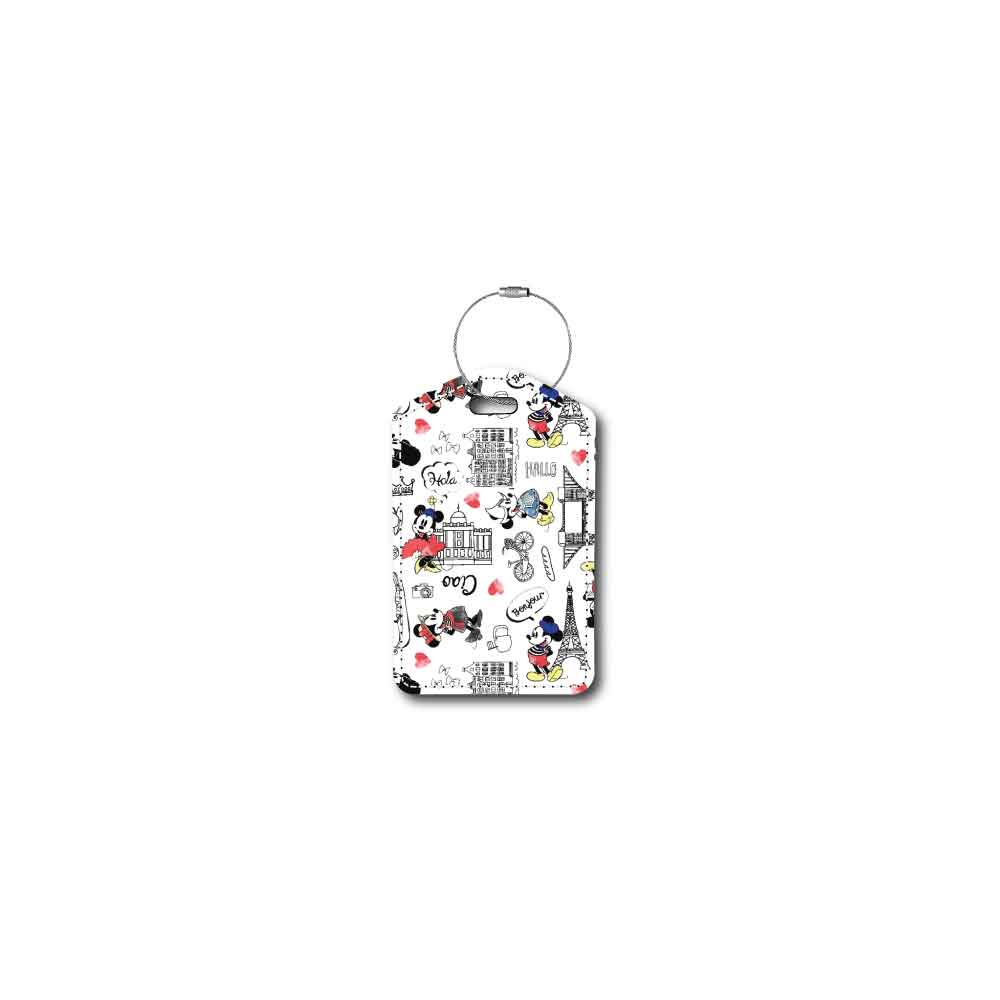 Traveling Mickey & Minnie | Passport Holder & Luggage Tag | Fabric Collage
