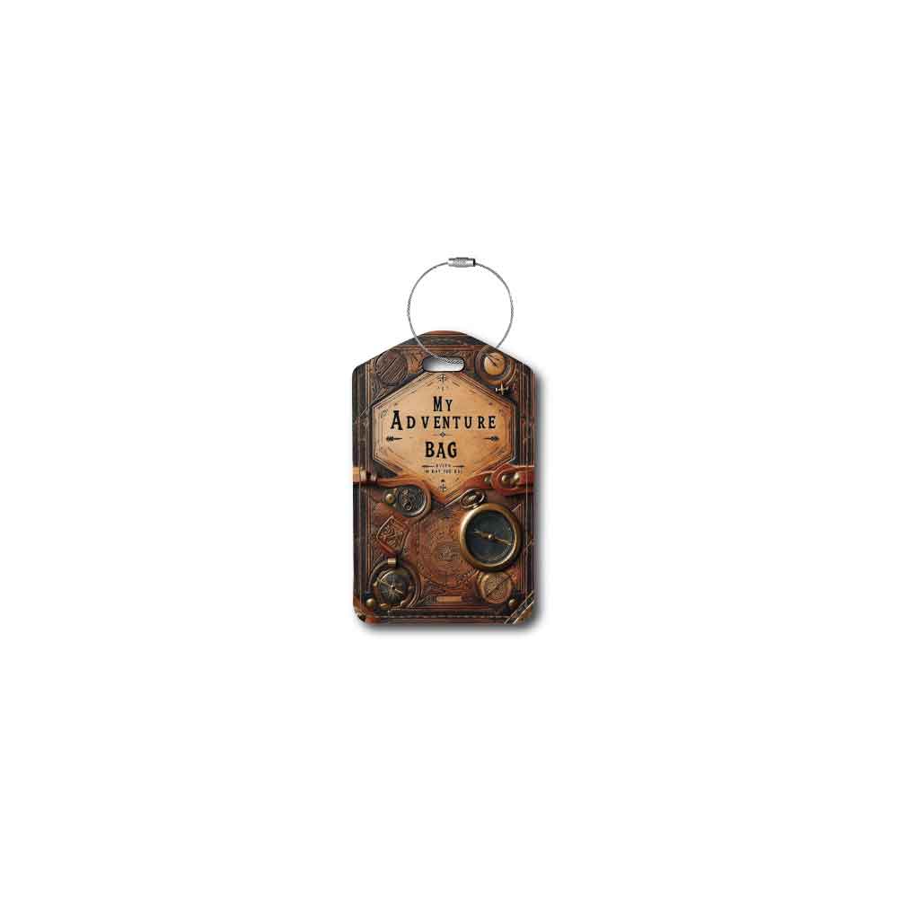 My Adventure Book Vintage Distressed Leather Look | Passport Holder & Luggage Tag