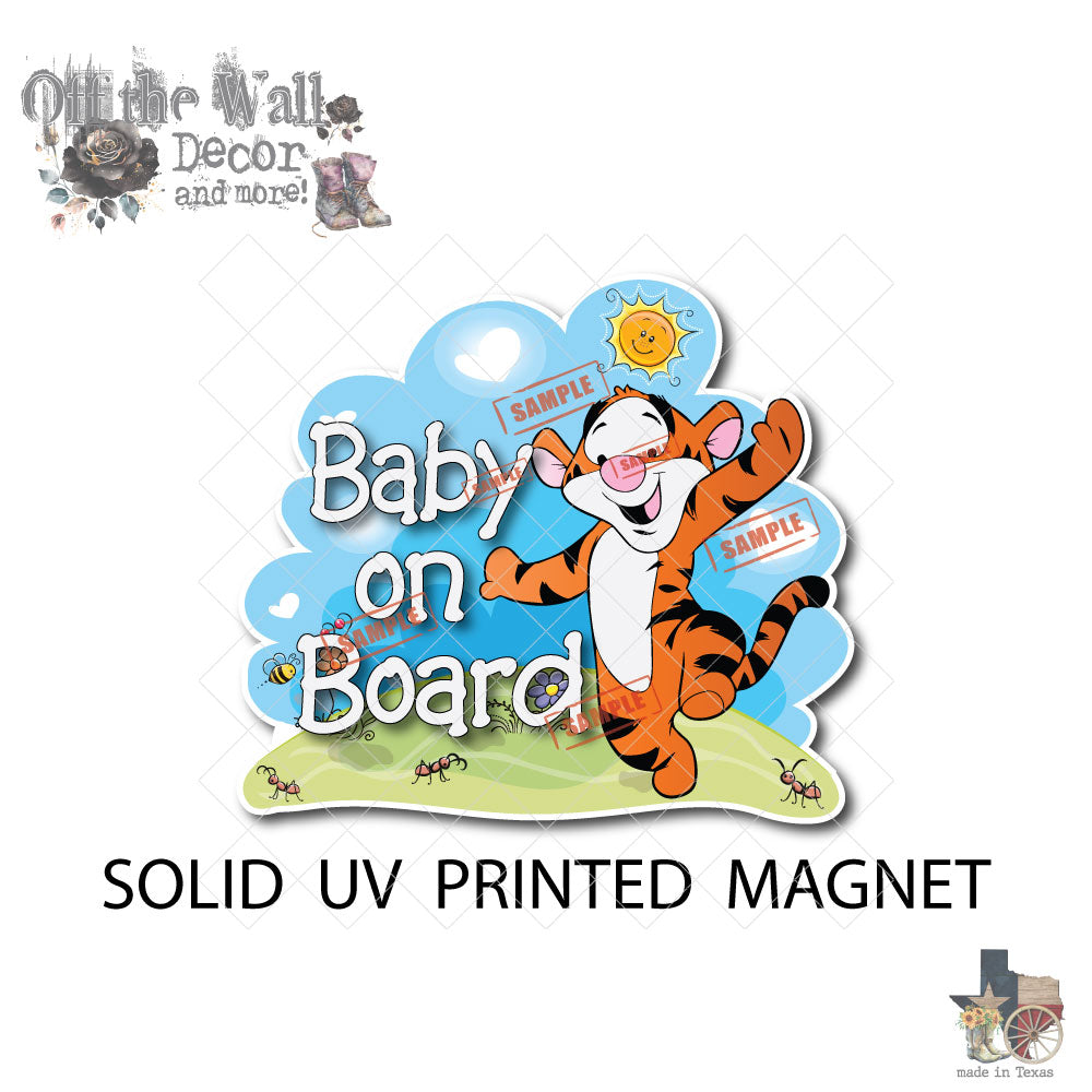 Baby Tigger | Baby on Board | Suction Cup Sign, Magnet OR Vinyl Decal Sticker