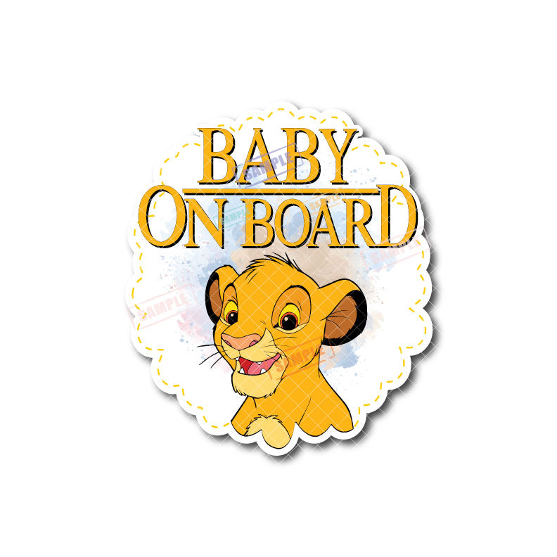 Simba | Baby on Board | Suction Cup Sign, Magnet OR Vinyl Decal Sticker