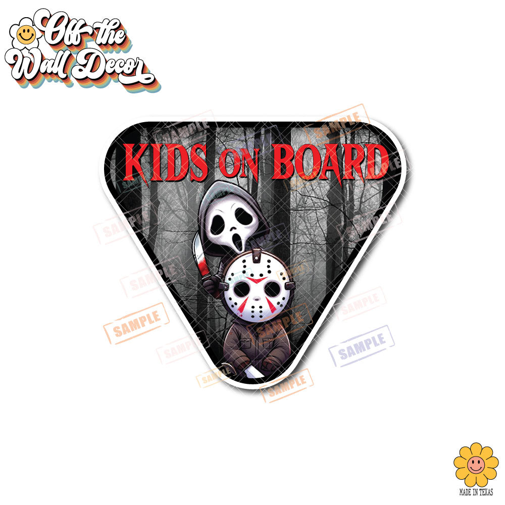 Baby Horror Characters | Kids on Board | Suction Cup Sign, Magnet OR Vinyl Decal Sticker