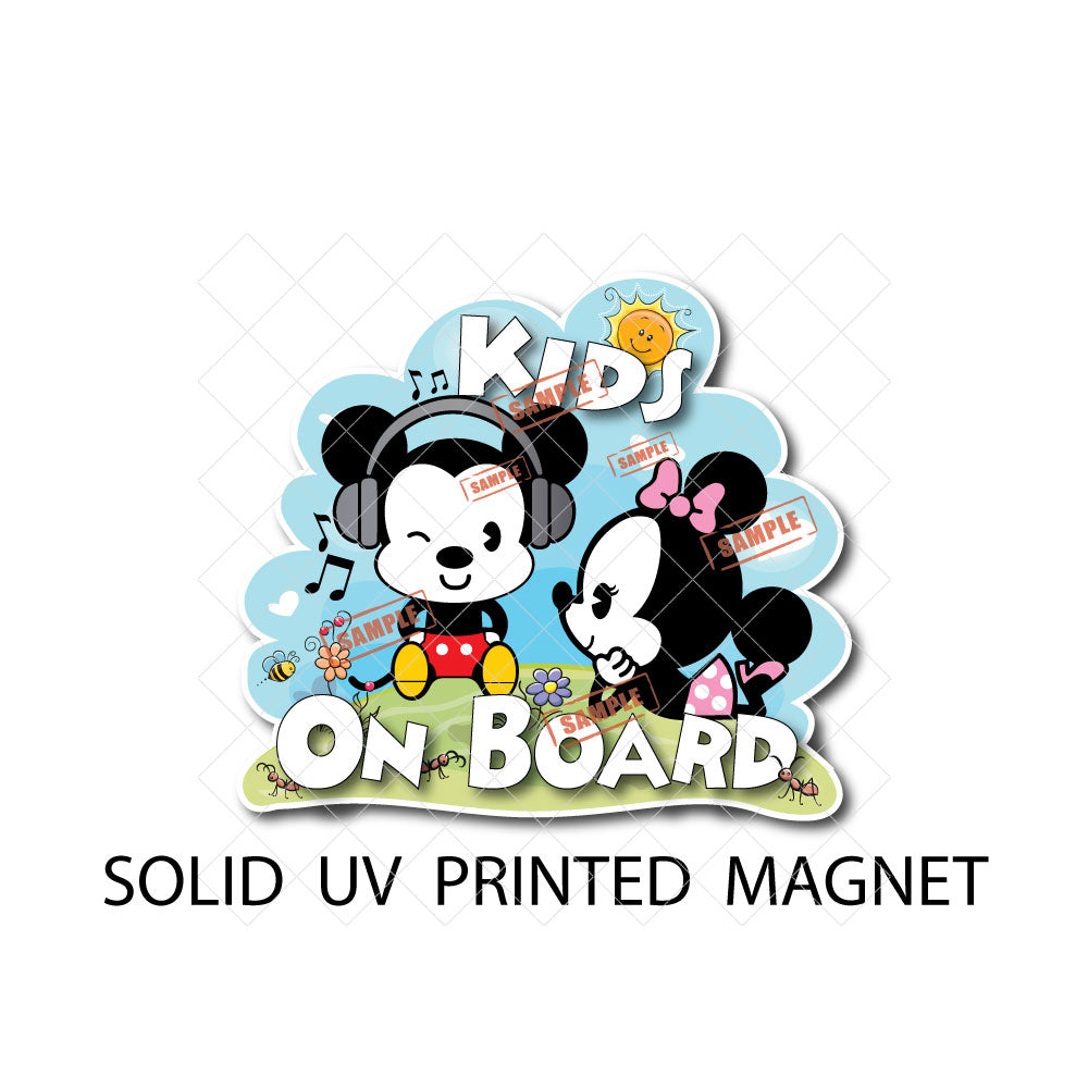 Mickey & Minnie Cuties | Kids on Board | Suction Cup Sign, Magnet OR Vinyl Decal Sticker