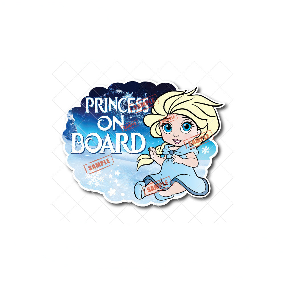 Little Princess Elsa | Baby on Board | Suction Cup Sign, Magnet OR Vinyl Decal Sticker