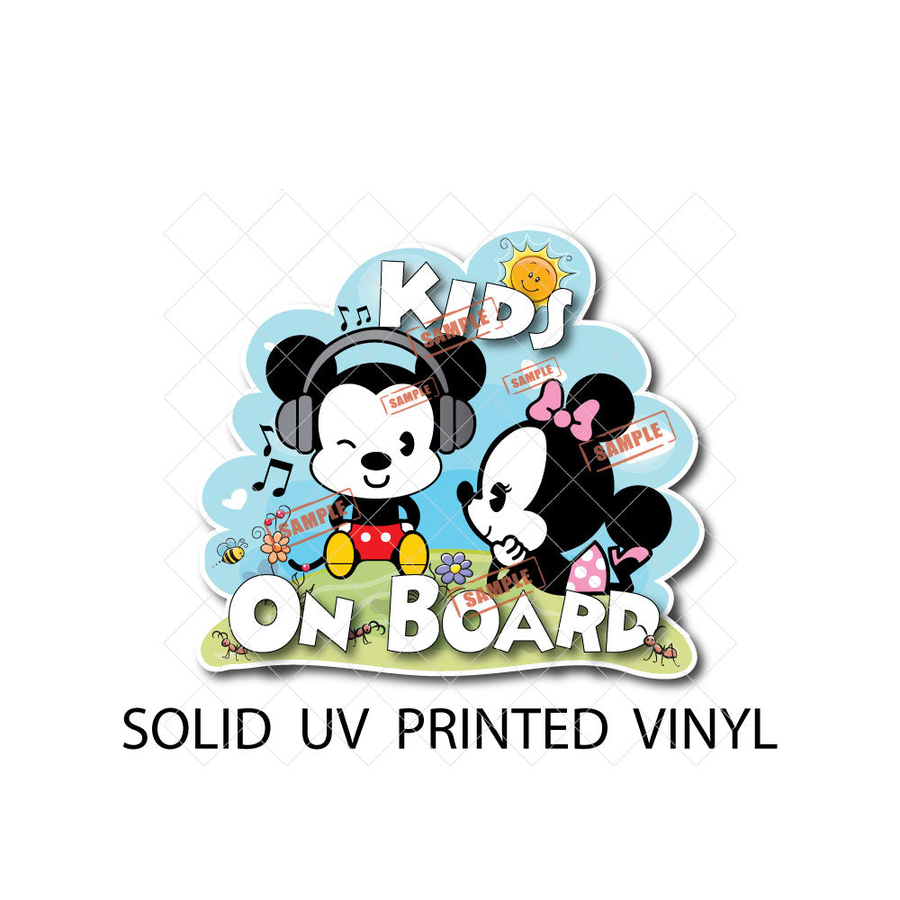 Mickey & Minnie Cuties | Kids on Board | Suction Cup Sign, Magnet OR Vinyl Decal Sticker