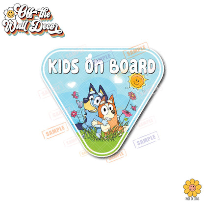 Bluey & Bingo | Baby on Board | Suction Cup Sign, Magnet OR Vinyl Decal Sticker