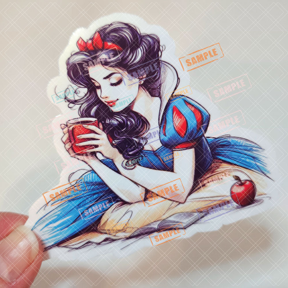 Princess Mug Waterproof Sticker: Holographic or Glossy Laminate