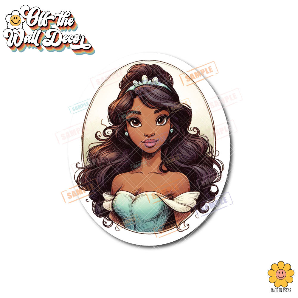 Princess Mug Waterproof Sticker: Holographic or Glossy Laminate