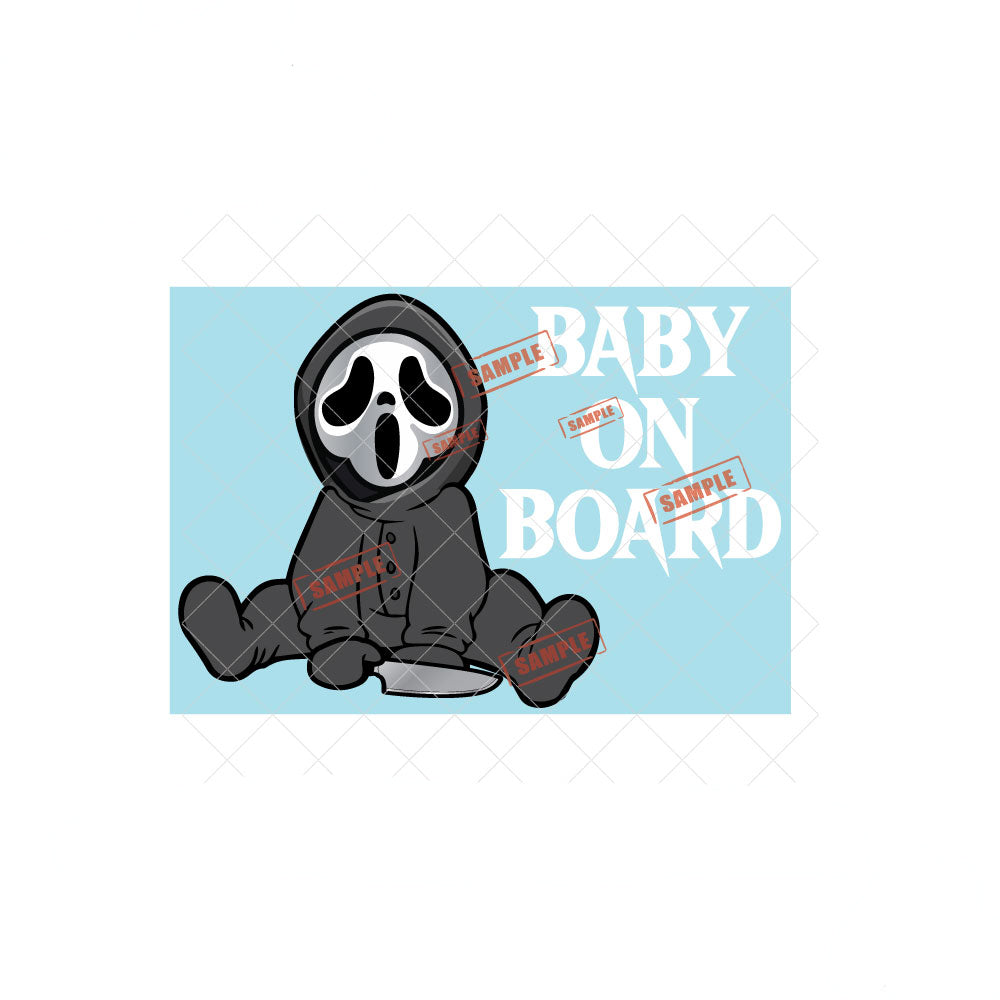 Baby Cloaked Horror | Baby on Board | Suction Cup Sign, Magnet OR Vinyl Decal Sticker