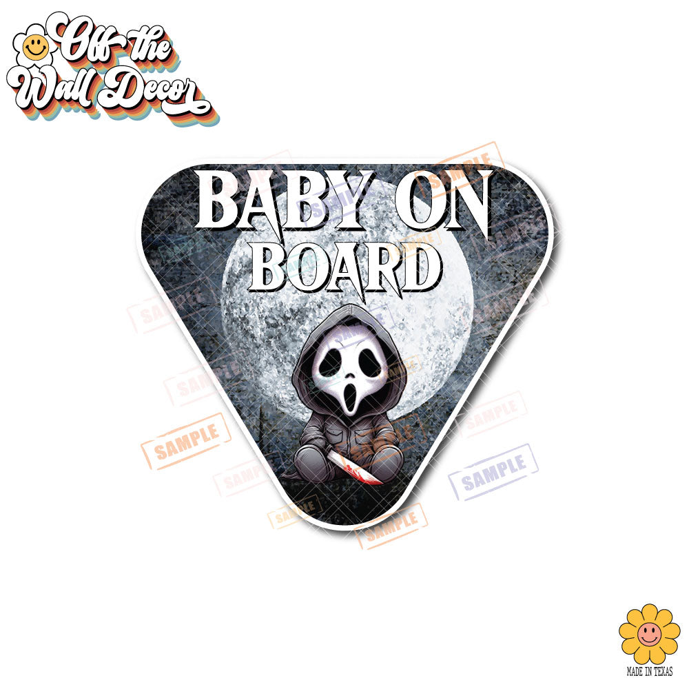 Baby Cloaked Horror | Baby on Board | Suction Cup Sign, Magnet OR Vinyl Decal Sticker