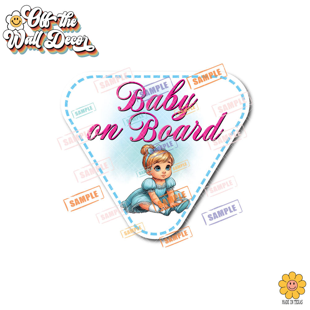 Little Cinderella | Baby on Board | Suction Cup Sign, Magnet OR Vinyl Decal Sticker