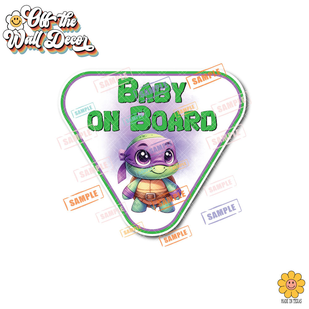 Turtle Characters | Baby on Board | Magnet OR Vinyl Decal Sticker