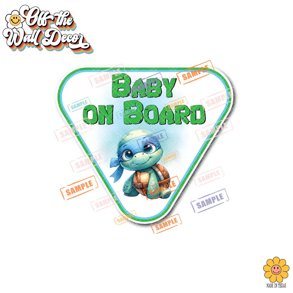 Turtle Characters | Baby on Board | Magnet OR Vinyl Decal Sticker