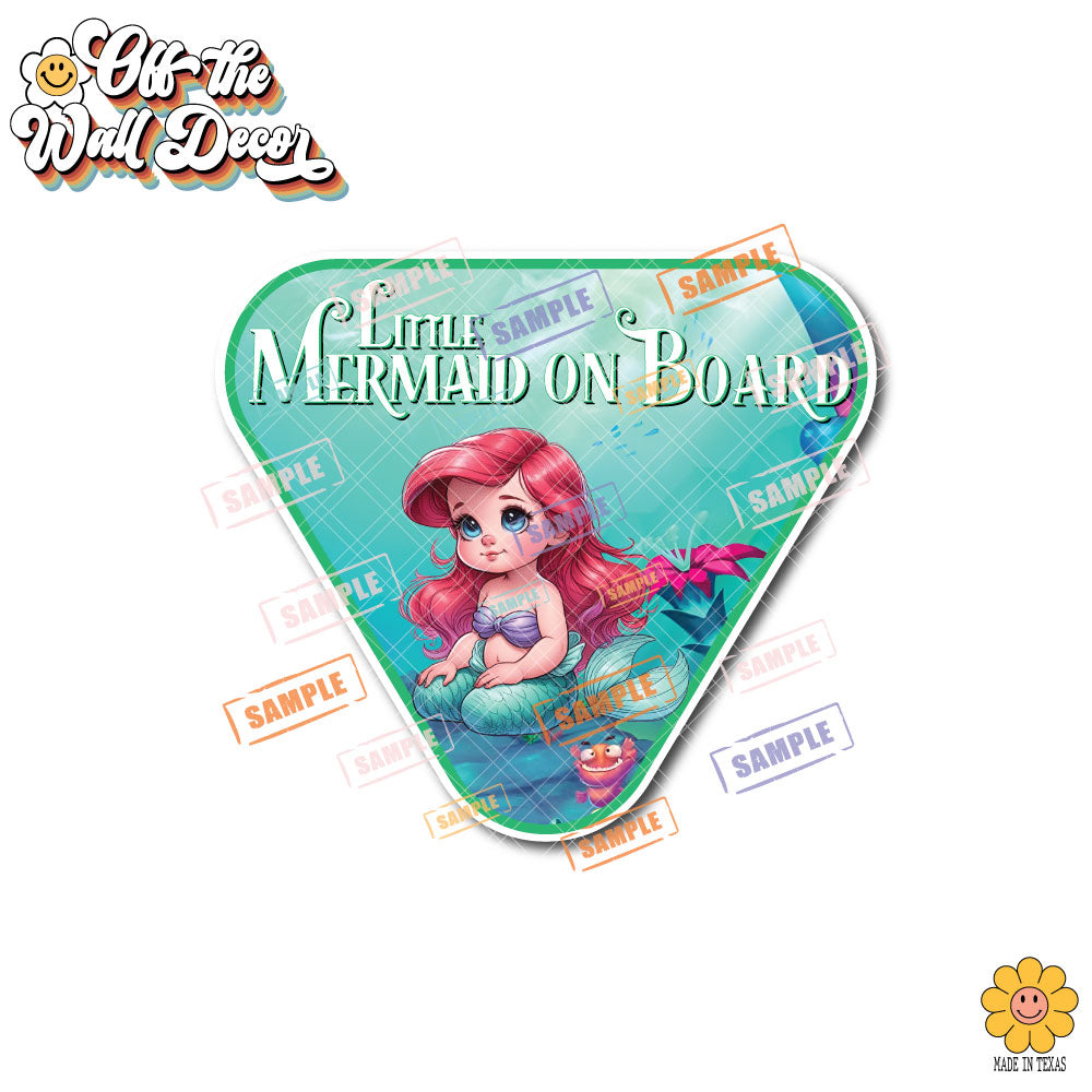 Little Mermaid Ariel | Baby on Board | Suction Cup Sign, Magnet OR Vinyl Decal Sticker