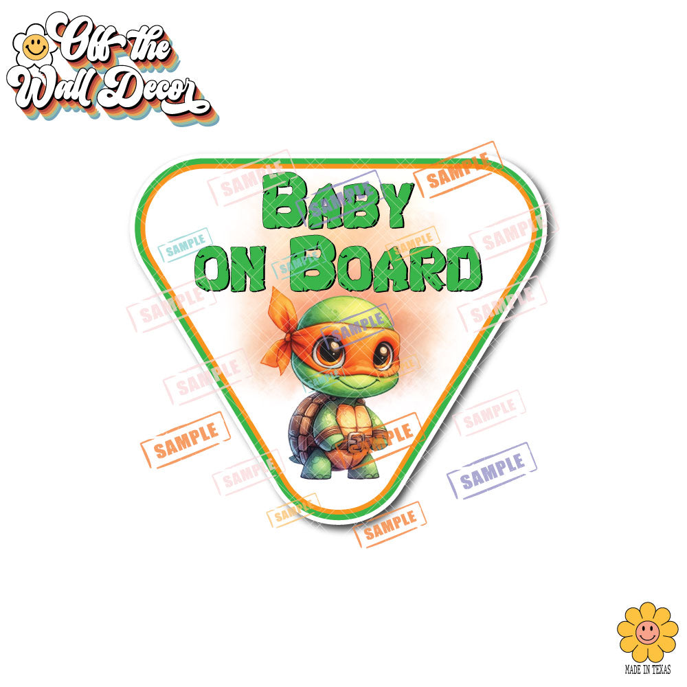 Turtle Characters | Baby on Board | Magnet OR Vinyl Decal Sticker