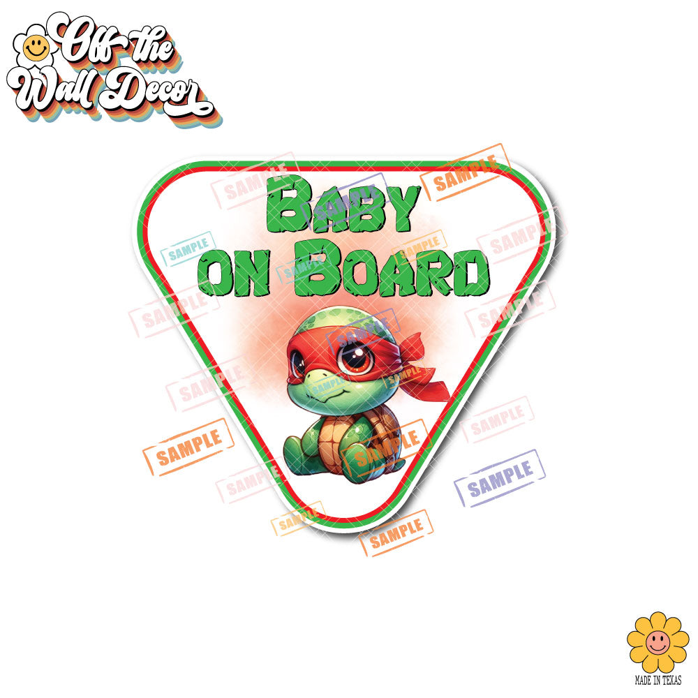 Turtle Characters | Baby on Board | Magnet OR Vinyl Decal Sticker